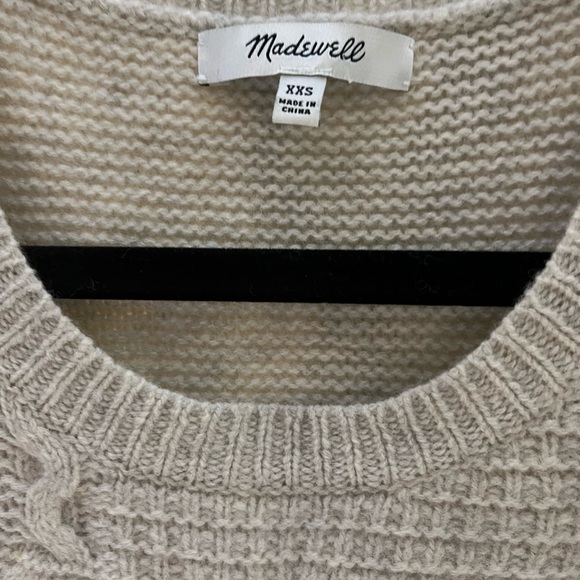Madewell Cable Sweater Tan Color Size XXS Warm , Soft ,Cozy - Picture 5 of 8